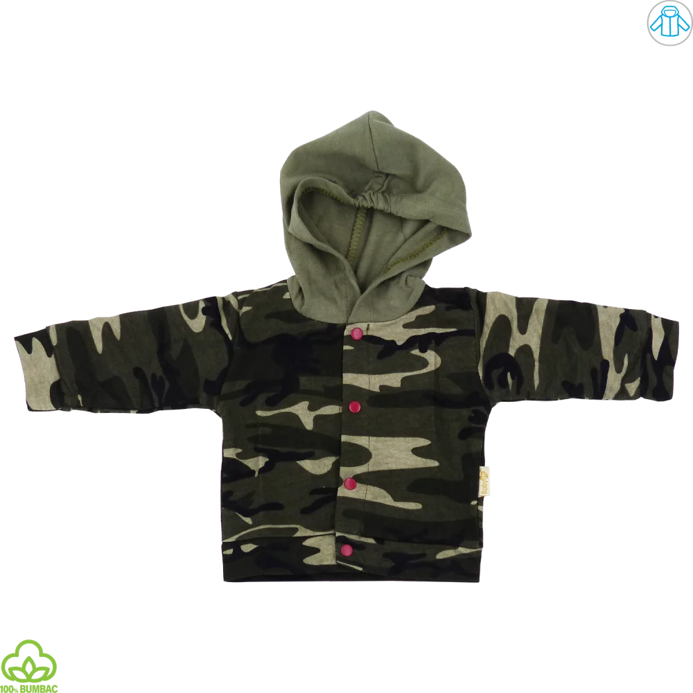 Bluza bebelusi din bumbac, kaki, army, 0-9 luni