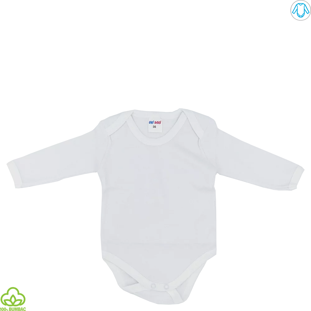 Body bebelusi din bumbac, alb 0-12 luni