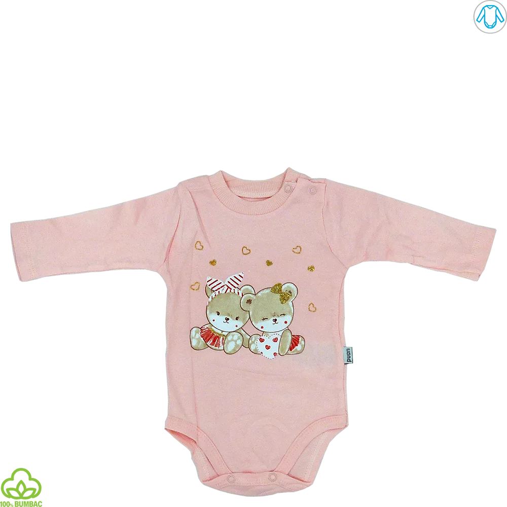 Body bebelusi din bumbac, corai, ursuleti, 0-18 luni