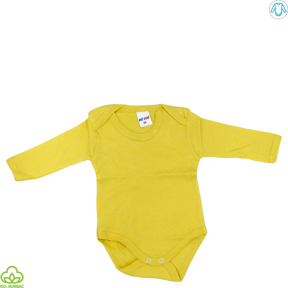Body bebelusi din bumbac, galben 0-12 luni Body bebelusi din bumbac, galben 0-12 luni
