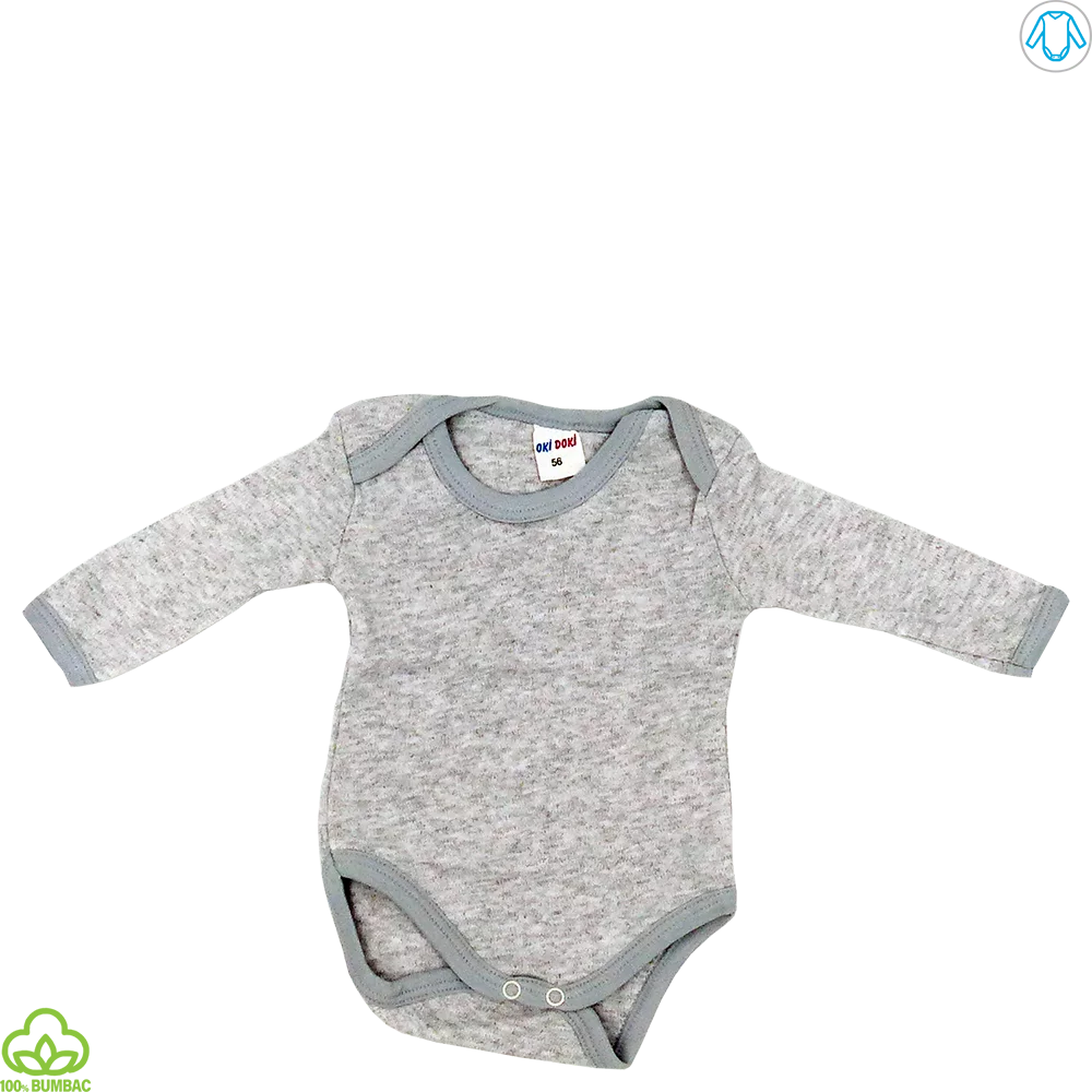 Body bebelusi din bumbac, gri 0-12 luni