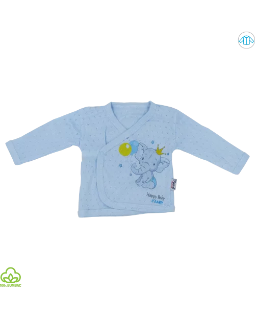 Compleu bebelusi din bumbac, 5 piese, albastru, elefantel, 0-3 luni