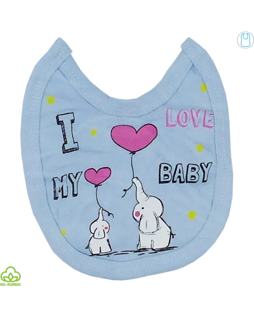 Compleu bebelusi din bumbac, 5 piese, albastru, elefanti, 0-3 luni