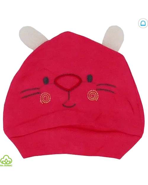 Compleu bebelusi din bumbac, 5 piese, rosu, ursulet si iepuras, 0-6 luni