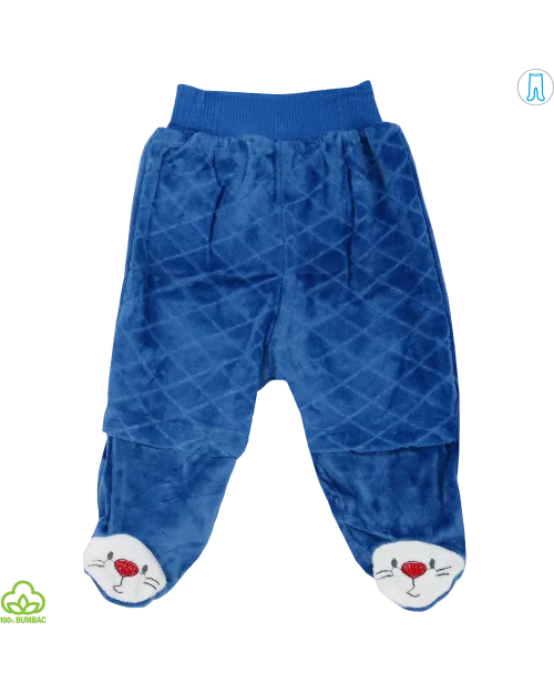 Compleu bebelusi din bumbac si catifea, 5 piese, alb-bleumarin, 0-6 luni