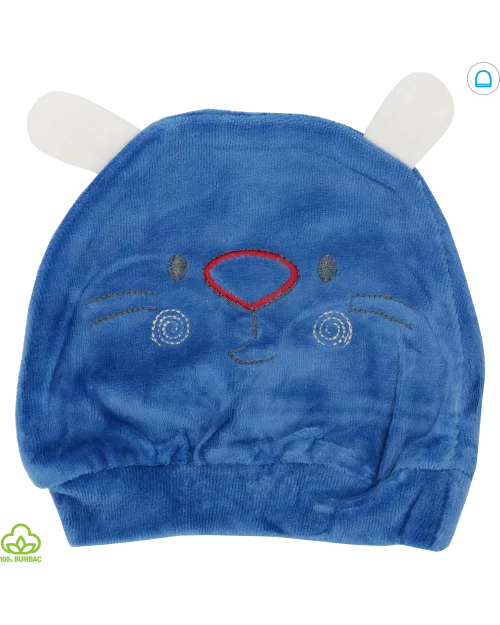 Compleu bebelusi din bumbac si catifea, 5 piese, alb-bleumarin, 0-6 luni