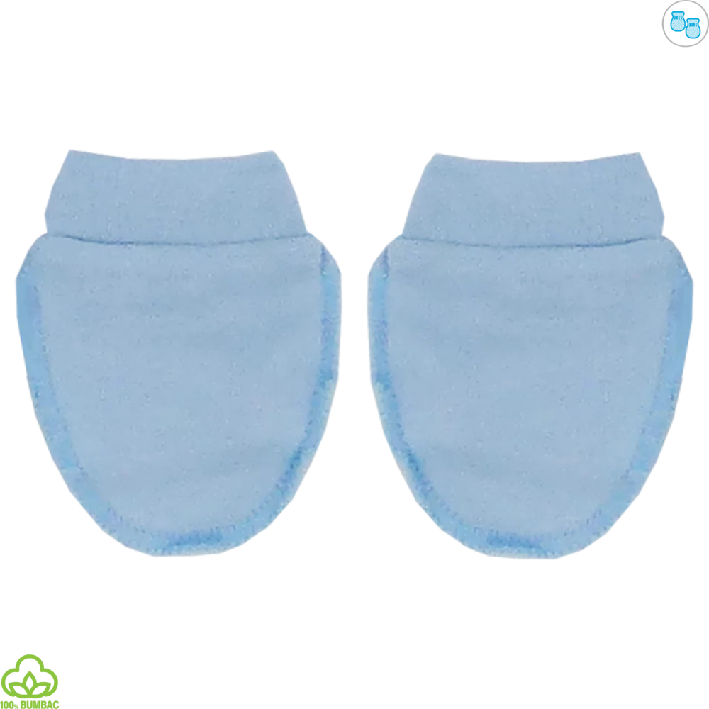 Manusi bebelusi din bumbac, bleu, 0-3 luni