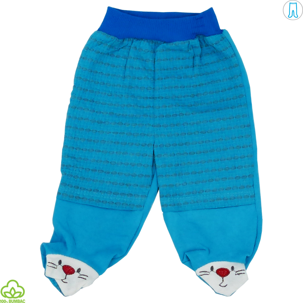 Pantaloni bebelusi din bumbac, albastru, iepuras, 0-6 luni