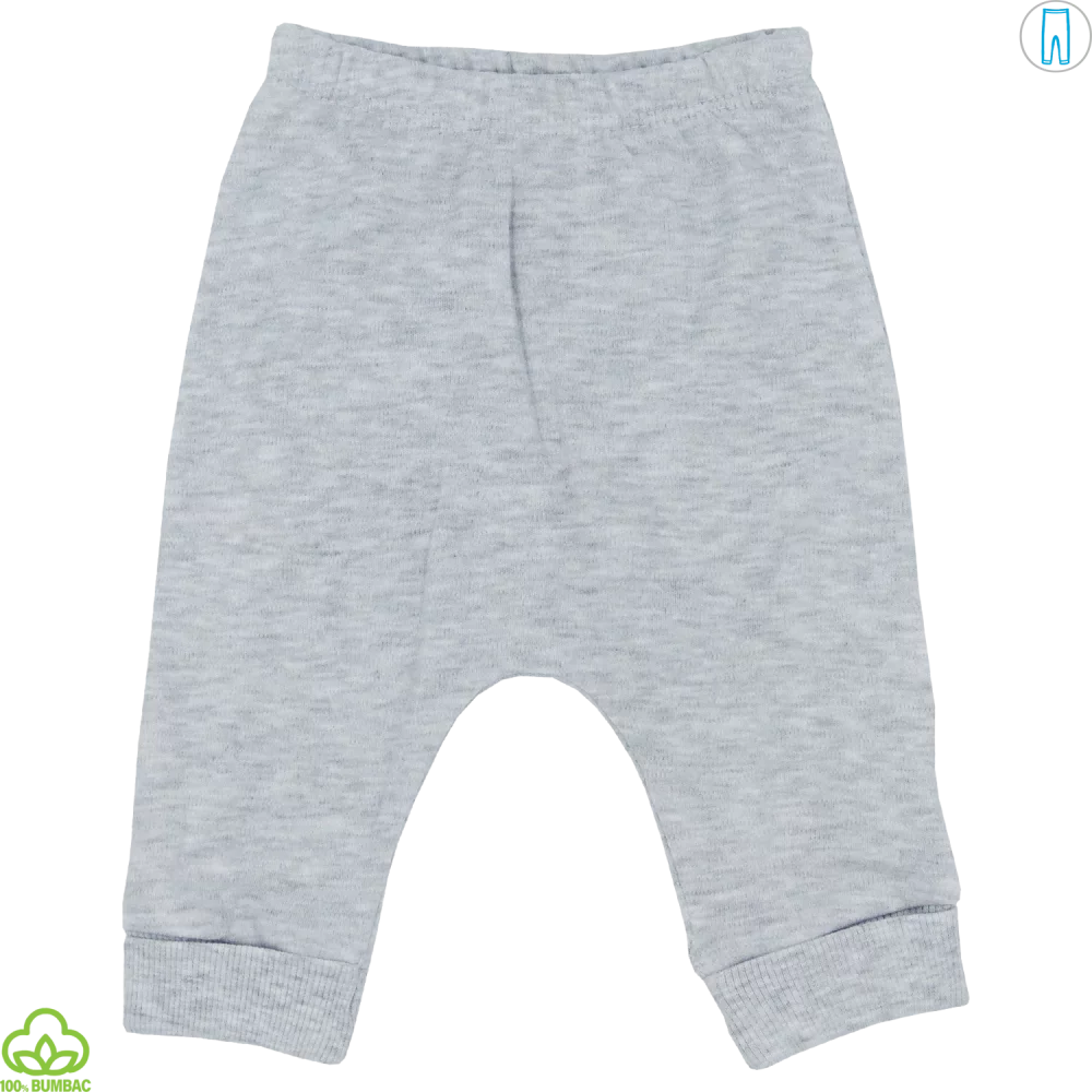 Pantaloni bebelusi din bumbac, gri, 0-6 luni
