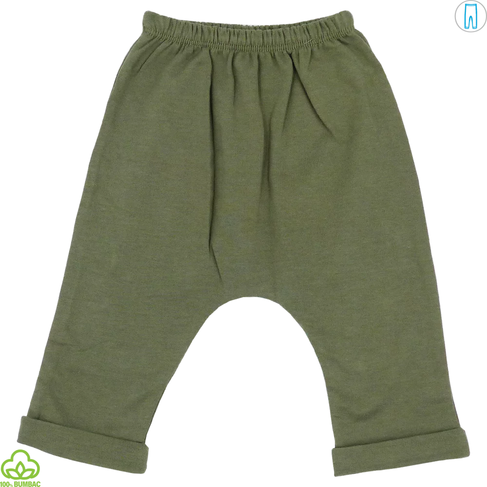 Pantaloni bebelusi din bumbac, kaki, 0-9 luni