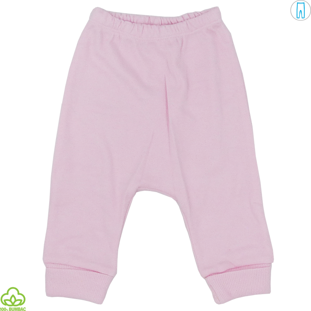 Pantaloni bebelusi din bumbac, roz, 0-6 luni