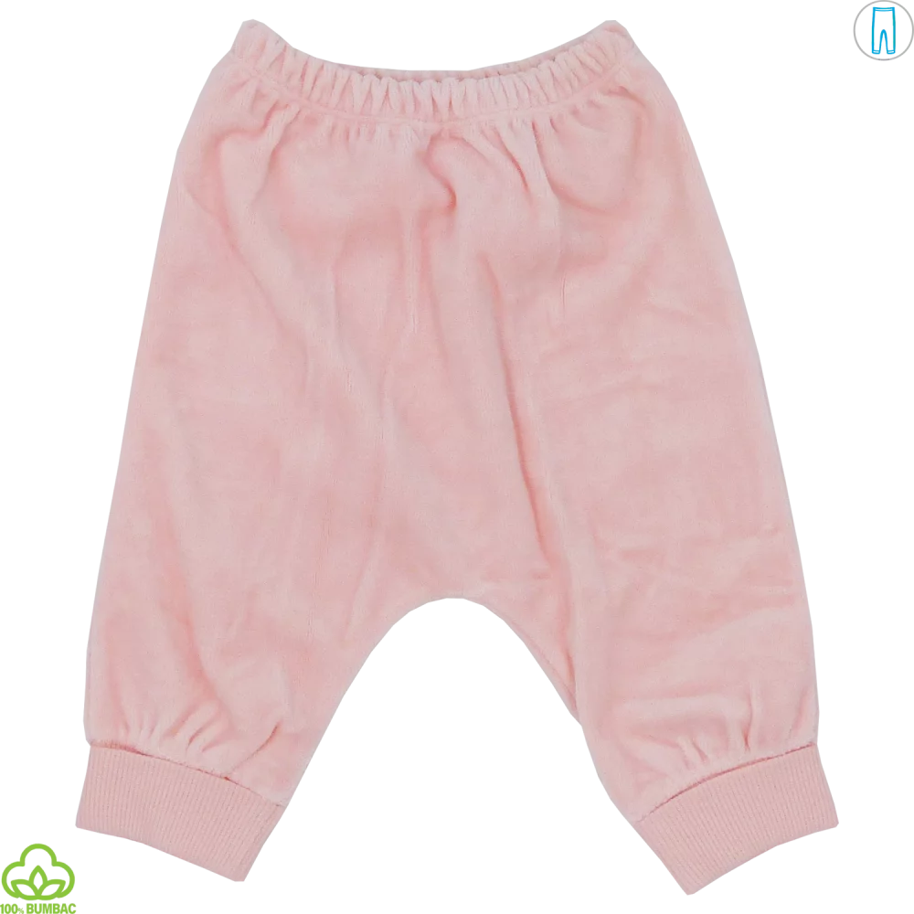Pantaloni bebelusi din catifea, corai, 0-6 luni
