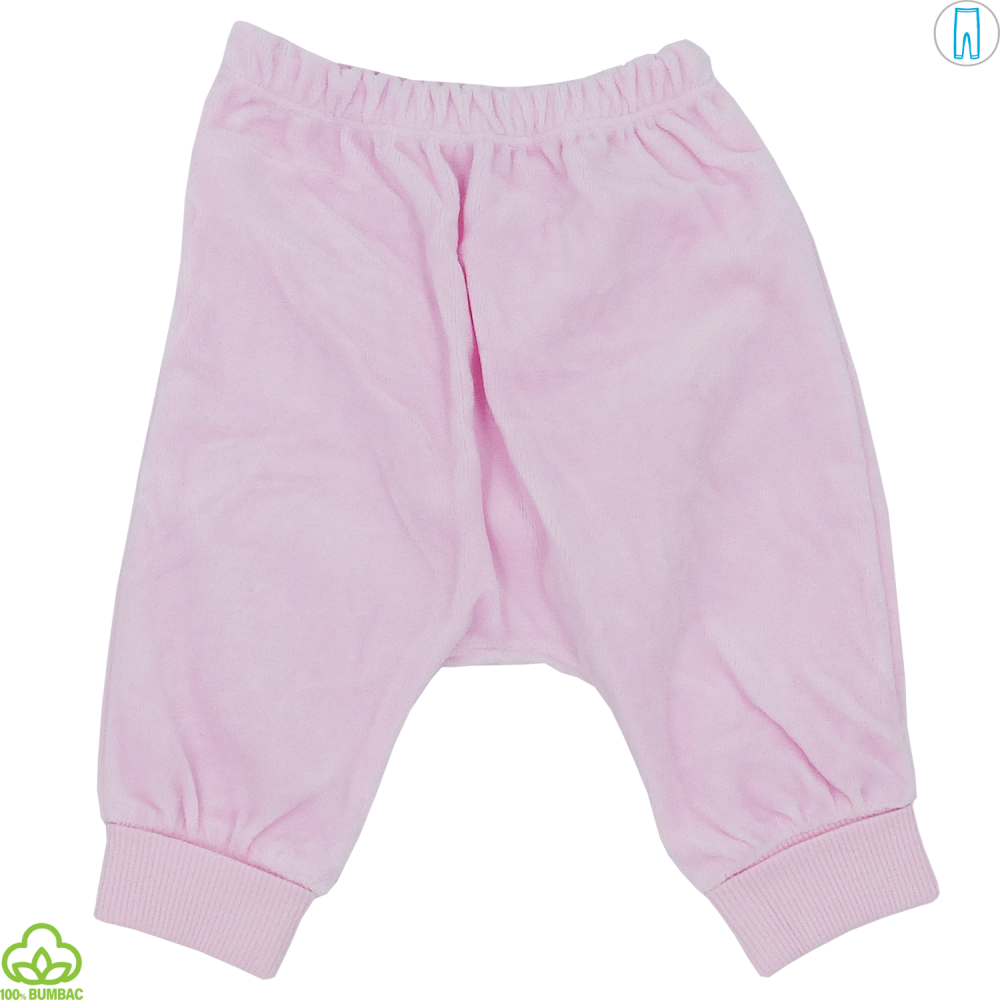 Pantaloni bebelusi din catifea, roz, 0-6 luni
