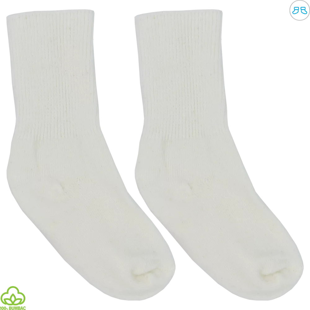 Sosete bebelusi din bumbac, alb, 0-12 luni Sosete bebelusi din bumbac, alb, 0-12 luni