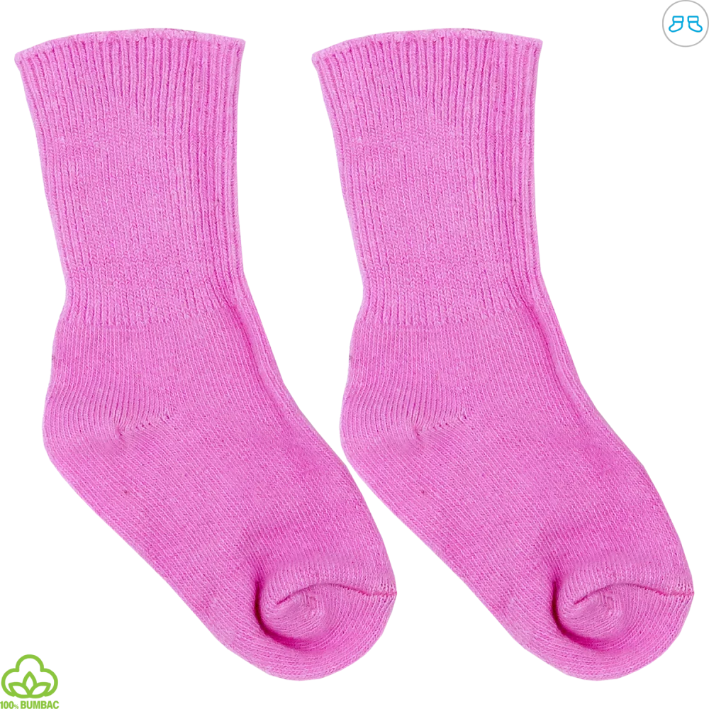 Sosete bebelusi din bumbac, roz, 0-12 luni