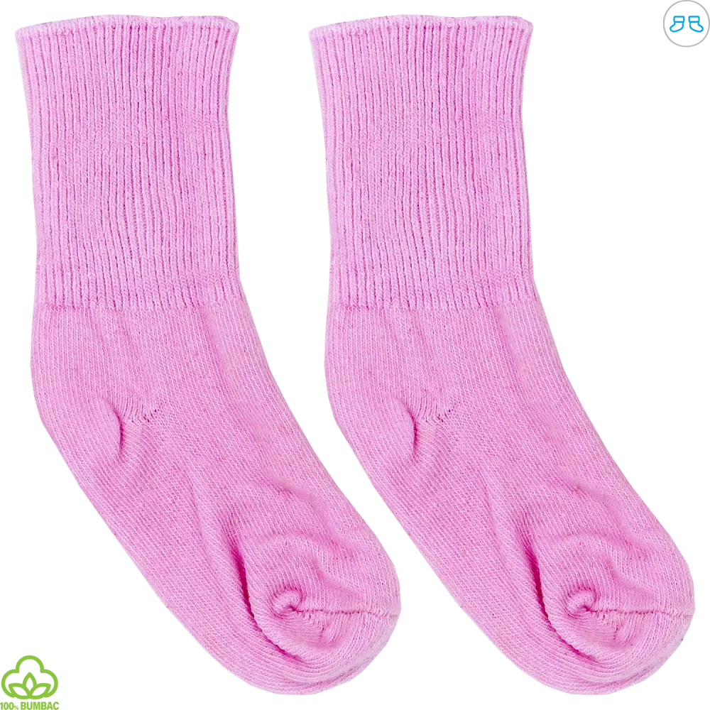 Sosete bebelusi din bumbac, roz pal, 0-12 luni